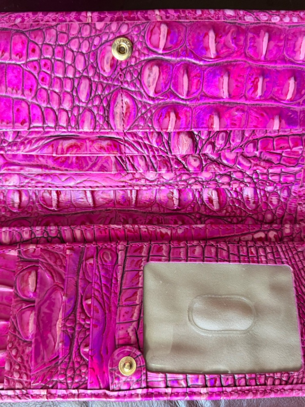 Brahmin Large Duxbury Satchel & Ady Wallet Set Pink Potion Iridescent Rare - Picture 6 of 16